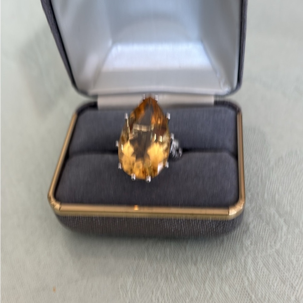 Sterling Silver Natural Citrine Solitaire Ring